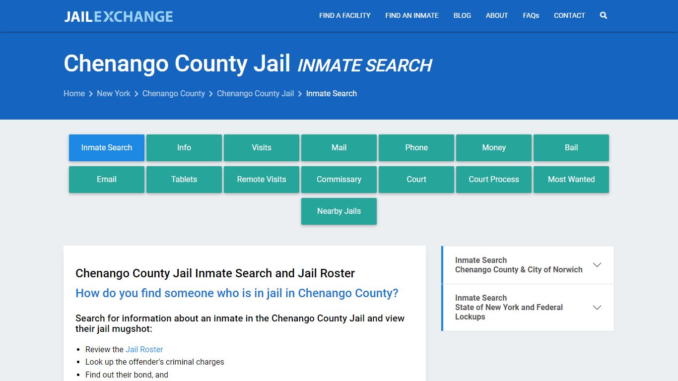Chenango County Jail Inmate Search - Jail Exchange