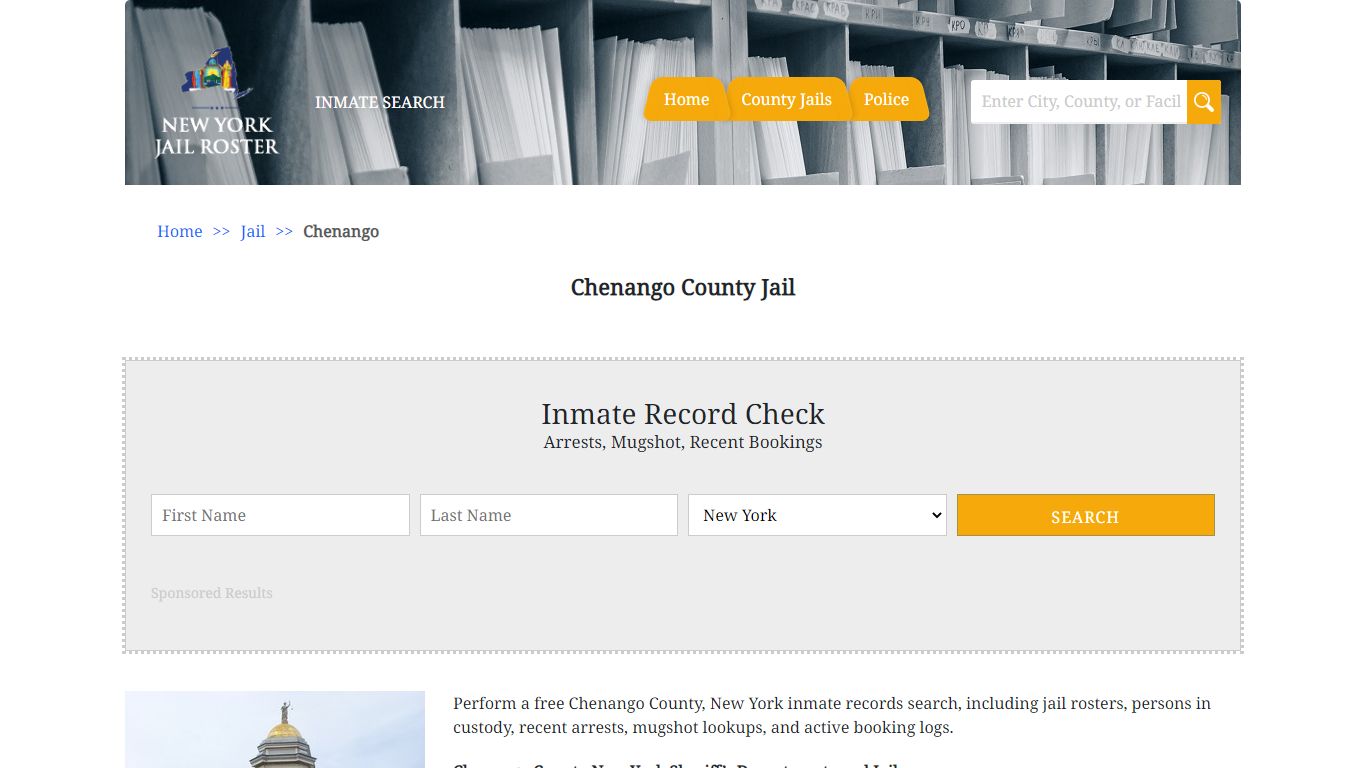 Chenango County Jail | Jail Roster Search